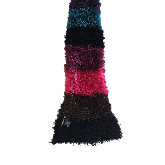 Colorful Fluffy Soft Winter Scarf Multi-Color Rainbow Whimsigoth Outdoor Winter - Picture 7 of 9
